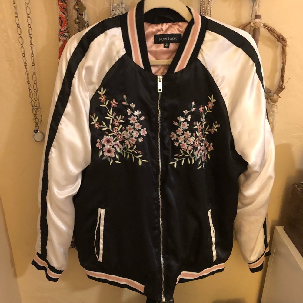 BLACK, PINK, WHITE BOMBER JACKET